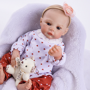 Poupées réalistes de bébé <span class=keywords><strong>reborn</strong></span> de 18 pouces, jouet en peluche, nouveau-né fille garçon avec corps lesté doux, bébé réaliste - Product Image 3
