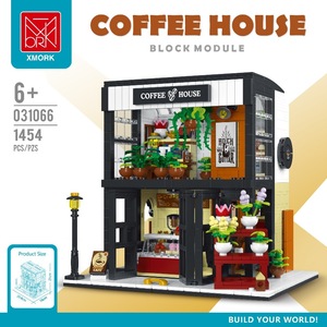 Flower Language Coffee Shop <b>Building</b> <b>Block</b> Toy with Lights Plastic Ages 10+ Assembly Model 1454 Pieces - Product Image 4