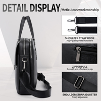 Sac à bandoulière de luxe pour homme en cuir PU souple, grande capacité, durable, pour ordinateur portable 15 pouces