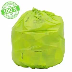 メーカー100% 生分解性平底ゴミ箱バッグロールグリーンベッドルームプラスチック堆肥廃棄物バッグ