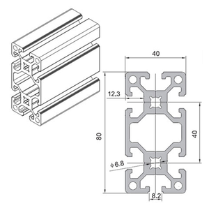 Perfil T-Slot De Extrusão De Alumínio 4080 - Product Image 2