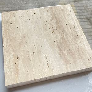 Mesa Auxiliar Redonda de Piedra Natural Travertino, Diseño de Trípode Único, Estilo Italiano, Muebles Nórdicos para el Hogar - Product Image 5