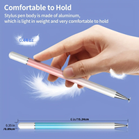 Elegante Lápiz Óptico Dual Capacitivo de Plástico y Metal con Punta Reemplazable para Pantallas Táctiles de iPhone, iPad y Android