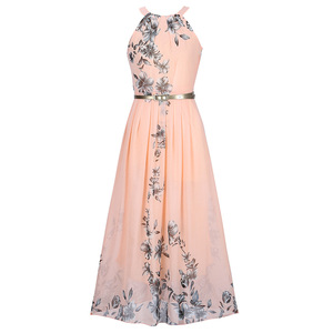 Vestido Elegante <span class=keywords><strong>de</strong></span> Verano para Mujer <span class=keywords><strong>2022</strong></span>, Estilo Línea A, Floral, <span class=keywords><strong>de</strong></span> Gasa, sin Tirantes, Halter, Ajustado, Casual, Estilo <span class=keywords><strong>Playa</strong></span>, con Cintura Natural - Product Image 6