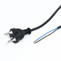 Cable Eléctrico Coreano Personalizado de 1.5m H05VV-F 2x0.75mm², Certificado KC, Terminal Semidesnudo, Listo para Exportación a Granel