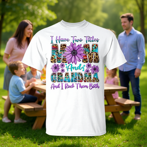 Camiseta con dos títulos: mamá y abuela, manga corta, cuello redondo, impresión digital, para adultos, unisex, para reuniones familiares, ropa de fiesta - Product Image 3