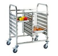 Équipement de boulangerie, chariot à plateaux alimentaires en acier inoxydable à 15 étages, 15 niveaux, 1/1 GN, roulettes robustes à 4 roues