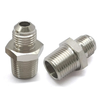 Adaptor Pipa Flare AN Male AN6 AN8 AN10 AN12 ke 1/8NPT 1/4NPT 3/8NPT Fitting Union Lurus untuk Modifikasi Sistem Pendingin Oli dan Bahan Bakar