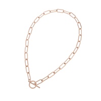Collier ras-de-cou Keira en acier inoxydable plaqué or 18 carats avec fermoir OT, chaîne à maillons rectangulaires épais, minimaliste, unisexe, cadeau d'anniversaire
