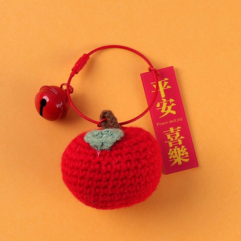 Manzana roja tejida (bucle de alambre) + ping an xile (una sola cara)