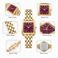Montre carrée en acier inoxydable à quartz Scottie Factory avec logo personnalisé 9153b pour femmes, étanche 30m, design de luxe et tendance