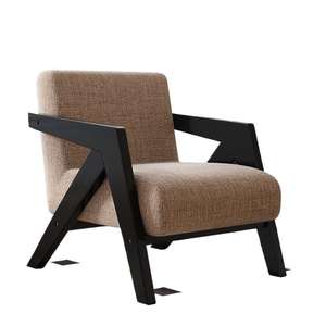 Fauteuil simple rembourré de style vintage avec rembourrage en mousse pour salon - Product Image 5