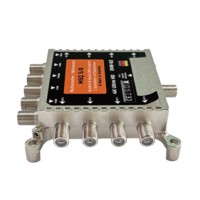 Multicommutateur satellite Highfly MSQ58 5x8 950-2150MHz avec amplificateur 4 SAT + 1 Terrestre 8 Récepteurs Système TVRO Métallique 18V-DC