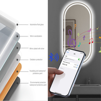 Miroir de salle de bain intelligent anti-buée rétroéclairé par LED Capteur tactile HD mural Usage domestique