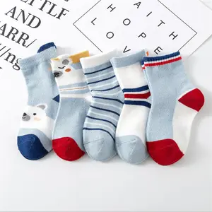 Wholesale High Quality Cheap Socks Factory Cute Cartoon Animals 5 Pairs Set Baby Kids Toddler Socks