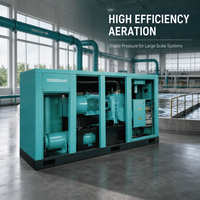 Souffleur d'air à vis industriel haute efficacité, alimenté en courant alternatif, refroidi par air, pour l'aération des eaux usées et le transport pneumatique