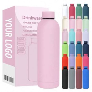 Bouteilles isothermes à double paroi avec logo personnalisé, 350 ml, 500 ml, petite ouverture, en acier inoxydable, bouteille d'eau de sport pour les voyages - Product Image 1