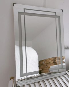 Rectangular Gold Frame LED Backlit Bathroom Mirror With <strong>Twin</strong> LED Light Border Design Anti Fog Hotel Custom Wholesale Supply - Product Image 3