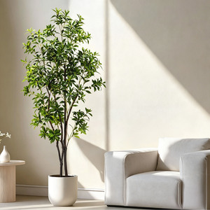 Plante artificielle Daphné L-199 en plastique grand format pour intérieur, aménagement paysager, verdure réaliste, <span class=keywords><strong>arbre</strong></span> à fleurs suspendu en forme de cloche, en pot - Product Image 2