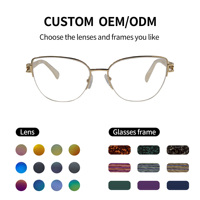 Montura de Gafas Ópticas de Ojo de Gato de Lujo para Mujer, Diseño Ligero con Lentes Anti-Luz Azul SHIAN SAO46 para Protección de Miopía