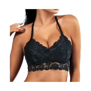 Top de encaje fino sin costuras para mujer, sin aros, cómodo y transpirable, con diseño de tiras en la parte superior. - Product Image 4