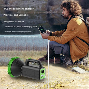 Projecteur LED solaire puissant rechargeable avec fonction de charge USB, lampe torche LED extérieure - Product Image 5