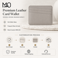 Portefeuille porte-cartes en cuir gris clair pour hommes et femmes, idéal pour le bureau et les voyages, avec poche multi-fentes fine, design léger, logo personnalisé