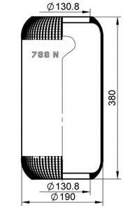 Nouvelle suspension pneumatique en caoutchouc de haute qualité ZIW 1R1A-380-260 769N pour bus King Long, Higer, Zhongtong, amortisseur - Product Image 2
