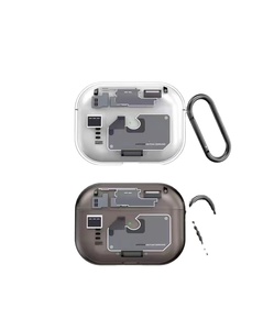 Funda de auriculares transparente con tecnología para Apple <span class=keywords><strong>Airpods</strong></span> <span class=keywords><strong>Pro</strong></span> <span class=keywords><strong>2</strong></span> Generation 3 <span class=keywords><strong>2</strong></span>, protectora, absorbente a prueba de golpes, anticaída con llavero - Product Image 1