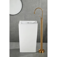 Robinet de sol de salle de bain de style luxueux en titane, pour lavabo et baignoire indépendante