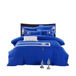 Grosir Tambalan Geometri Bordir Ben 10 Katun 4Pc Sprei Se dan Set Tempat Tidur Queen