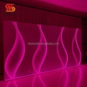 SMOOTH Custom 3D S Shaped Acrylic Backdrop Panel Led Light Strip Wave Arch for Wedding <b>Stage</b> Decoration - Product Image 4