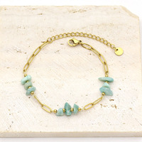 Bracelet superposé en pierres naturelles plaqué or pour femme, motif animal, style vintage, idéal pour le quotidien, cadeau