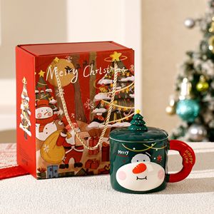Tazas de Cerámica Navideñas Nórdicas con Tapa, Tazas Creativas para Parejas, Tazas Lindas de Navidad - Product Image 5