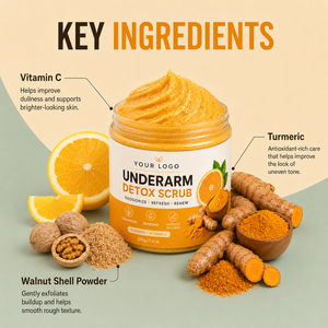 ODM Natural Underarm <b>Scrub</b> Deep Exfoliating improve Rough Dry Dull Pigmentation Turmeric Extract Underarm <b>Body</b> Whitening <b>Scrub</b> - Product Image 6