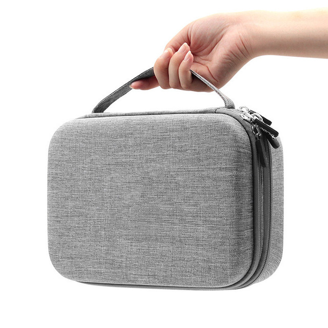 Custom Waterproof EVA Case with Removable Dividers and Mesh Pockets for Office Equipment and Cable Storage
