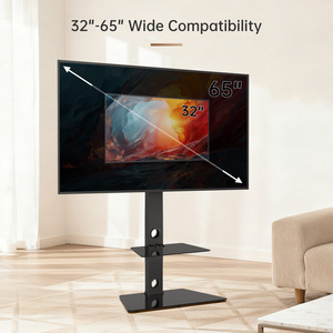 Soporte <span class=keywords><strong>de</strong></span> TV <span class=keywords><strong>de</strong></span> Piso Ajustable en Altura, Base <span class=keywords><strong>de</strong></span> Vidrio Templado, Montaje <span class=keywords><strong>de</strong></span> Acero, Inclinación <span class=keywords><strong>de</strong></span> <span class=keywords><strong>25</strong></span>°, Capacidad <span class=keywords><strong>de</strong></span> Carga <span class=keywords><strong>de</strong></span> 40 kg, para TV LCD <span class=keywords><strong>de</strong></span> 32-65 <span class=keywords><strong>Pulgadas</strong></span>, Certificado CE - Product Image 3
