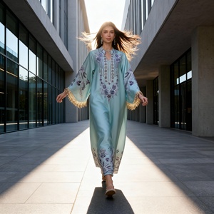 Premium Custom Printed Polyester Abaya <b>for</b> <b>Muslim</b> <b>Women</b> Wholesale Evening Party <b>Dress</b> - Product Image 2