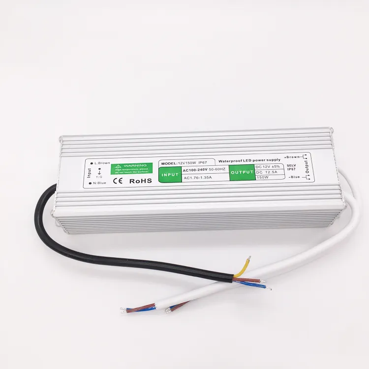 12.5A 150W waterproof IP67 ac100-240v to dc 24V for LED Strips Switching power supply 12v
