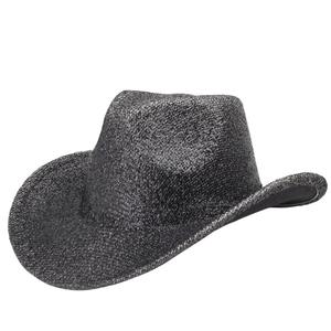 หมวกคาวบอยมีปีกมีกลิตเตอร์ริบบิ้นผ้าซาตินออกแบบโลโก้ได้ตามต้องการหมวกเฟโดราแบบตะวันตกสำหรับปาร์ตี้ริมชายหาด - Product Image 4