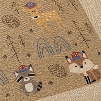 Tapis d'entrée style nordique le plus vendu, motif renard thème forêt, grand tapis lavable antidérapant pour la maison, cadeau pour nouvelle maison