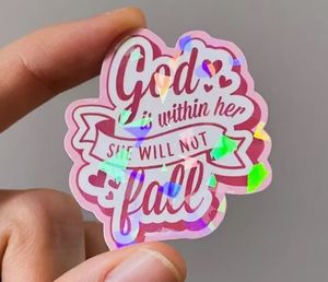 Pegatinas Holográficas de PVC Adhesivas Impermeables Personalizadas, 100 Piezas, Troqueladas para Teléfono - Product Image 2