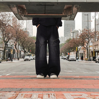 Pantalon cargo ample de haute qualité pour l'été et l'automne, style vintage, logo personnalisé, décontracté, coupe droite, taille moyenne, style hip-hop chinois Y2K