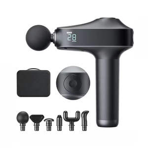 Nueva Pistola de Masaje de Bajo Ruido con Motor sin Escobillas de 30 Velocidades, Batería de 1200mAh, Control de Tiempo de Percusión para Tejido Profundo y Músculos Corporales - Product Image 1