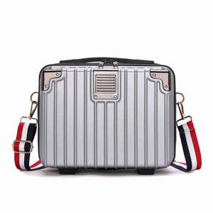 Nouvelle valise de maquillage portable de 14 pouces, vente en gros directe d'usine, avec fermeture à ouverture rapide, motif dessin animé, bandoulière, petite valise à main et à suspendre - Product Image 1