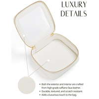 Pochette cosmétique transparente carrée en PU imperméable et écologique avec fermeture éclair pour sac de voyage