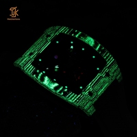 Montre mécanique SANYIN Tourbillon Tonneau, squelette, boîtier en fibre de carbone, automatique, pour homme, logo personnalisé, fabricants de marques