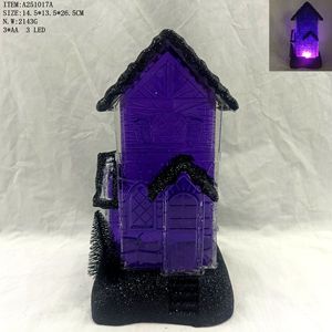 Nouvelle idée de produit Lanterne à paillettes d'eau Crâne de corbeau Halloween Lanterne à globe de neige éclairée noire Crânes pour l'artisanat Pas encore d'avis - Product Image 3