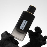 Bouteille de parfum carrée en verre plat de luxe de 50ml Bouteilles de Cologne vides personnalisées pour hommes noirs