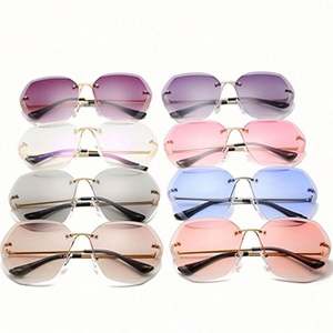 Lunettes de soleil vintage pour hommes et femmes, monture métallique sans bordure, logo personnalisé, protection UV400, modèle 2020, très demandées - Product Image 6